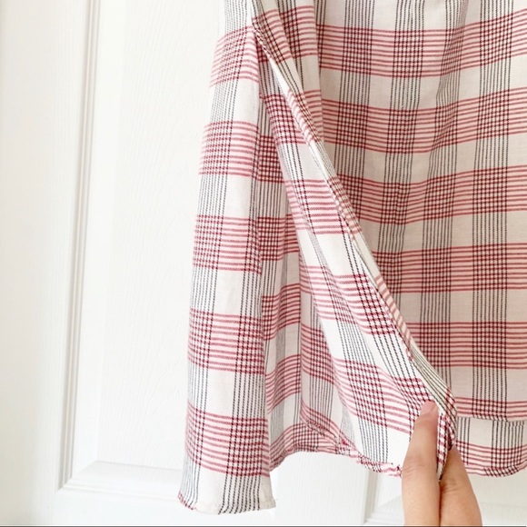 🎀 Mango Plaid belted linen blend skirt - Picture 5 of 6